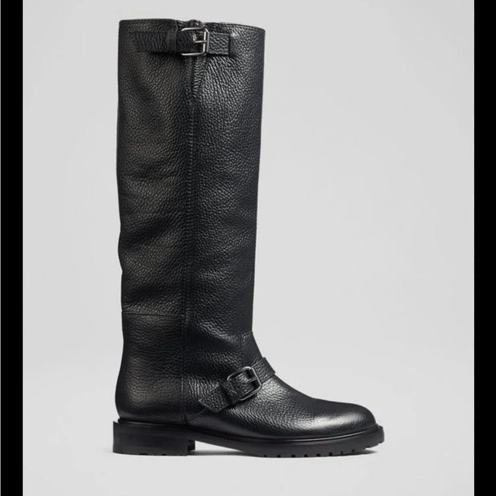 LK Bennett Noemi Classic Black Leather Knee-High Riding Boots women 36